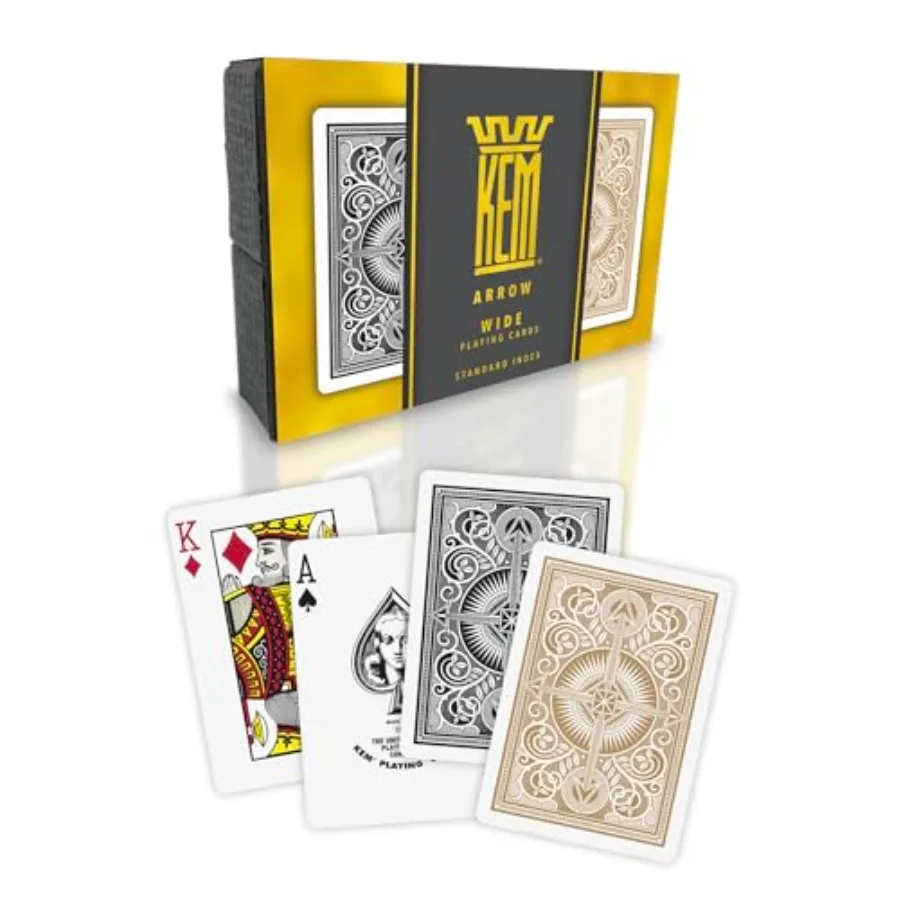 Arrow Black and Gold Plastic Playing Cards, Standard Index, Poker Size, Premium Cards, 2 Decks
Arrow Black and Gold Plastic Playing Cards, Standard Index, Poker Size, Premium Cards, 2 Decks