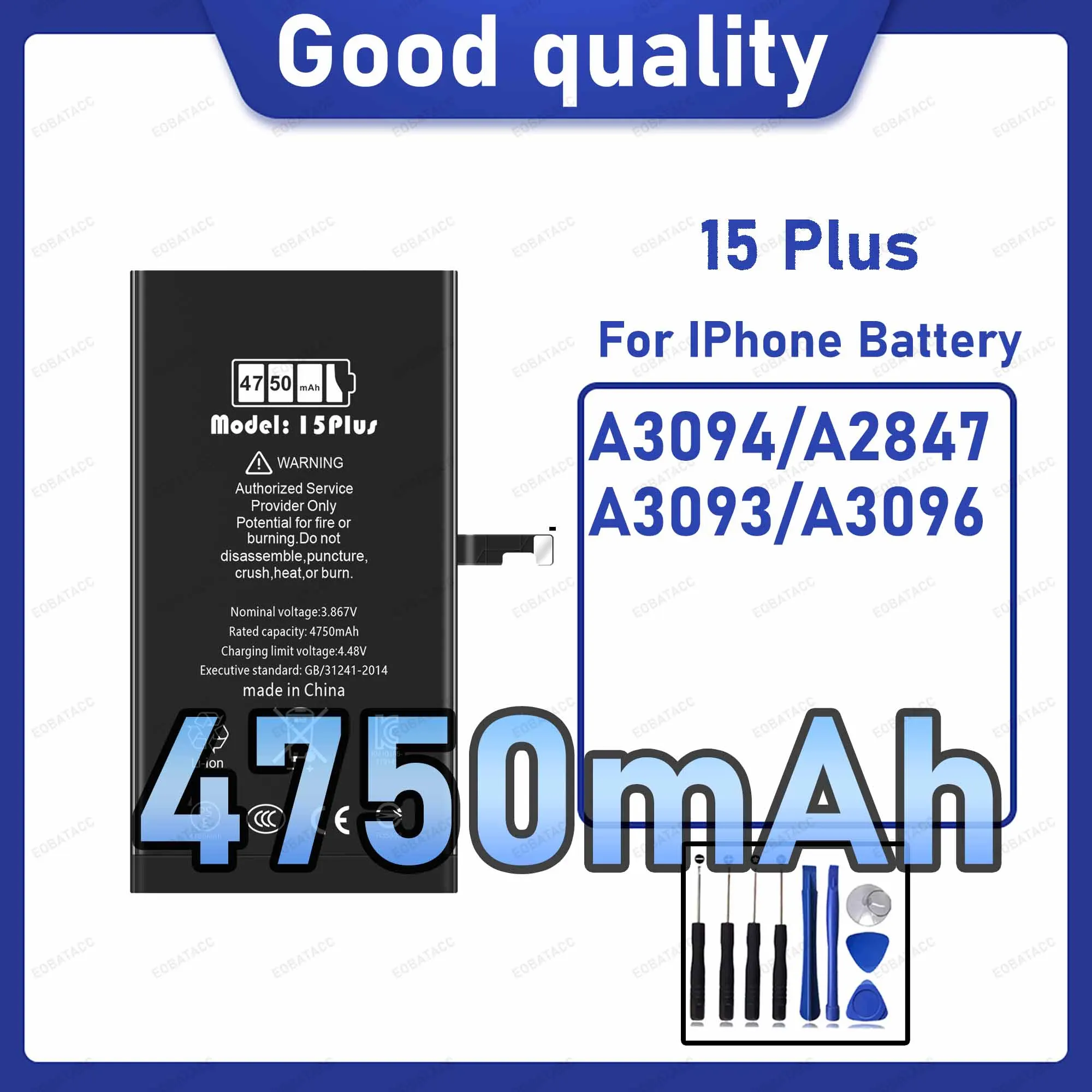 4750mAh Diagnostic Battery show genuine part no pop up message for iPhone 15 Plus battery
4750mAh Diagnostic Battery show genuine part no pop up message for iPhone 15 Plus battery