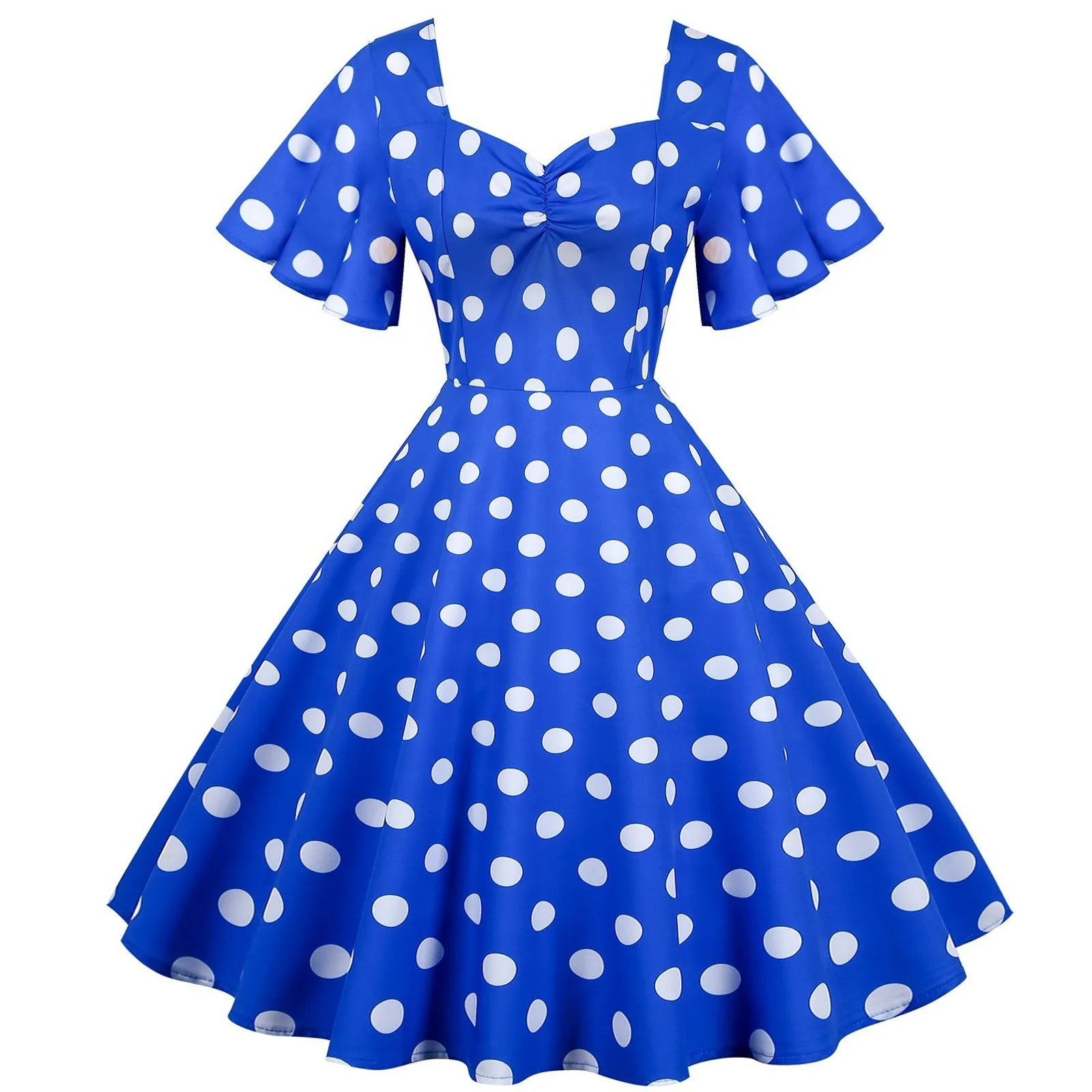 Bubble Sleeve Mid-Length Dot Dress Ruffle Hem Short Sleeve Polka Dot Wave Swing Dress Womens Tucked Waist Outfits Summer Dress
Bubble Sleeve Mid-Length Dot Dress Ruffle Hem Short Sleeve Polka Dot Wave Swing Dress Womens Tucked Waist Outfits Summer Dress