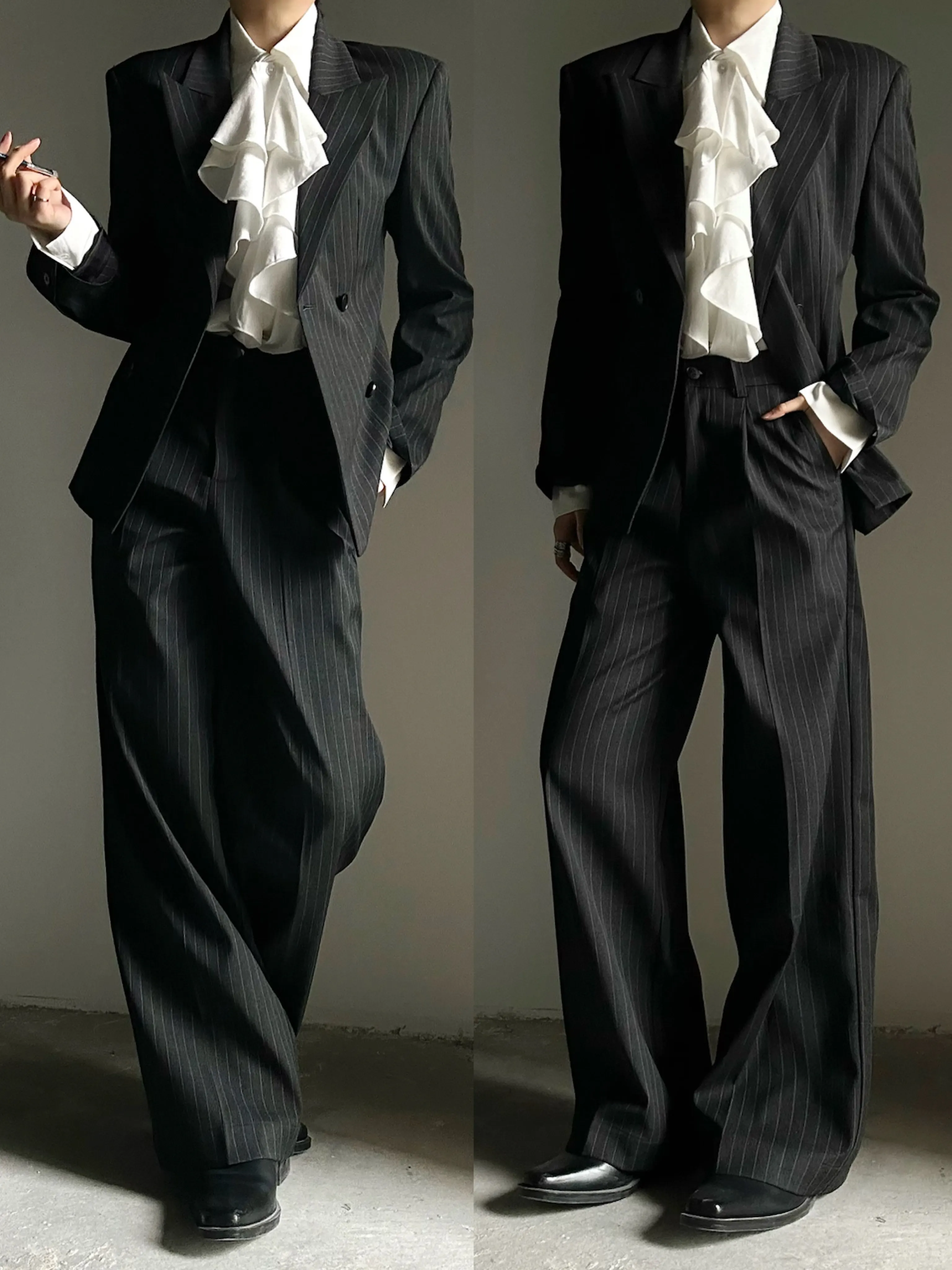 Elegant Slim Fit Tweed Suit Double Breasted Gunlocke Shoulder Padded Men's Casual Fashion Windproof Breathable Polyester
Elegant Slim Fit Tweed Suit Double Breasted Gunlocke Shoulder Padded Men's Casual Fashion Windproof Breathable Polyester