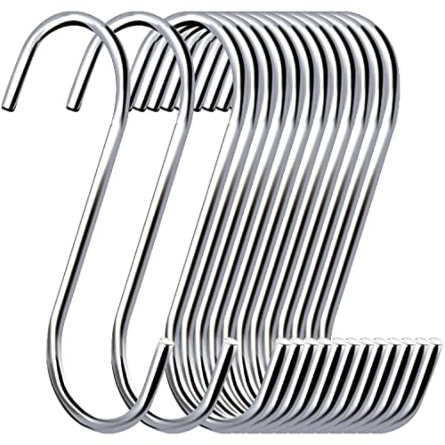 30 Pack 3.7 inch Metal S Hooks Steel S Hooks Plants Hanging Hangers for Kitchen Pans Pots Bags Purse Jeans Jewelry Towels
30 Pack 3.7 inch Metal S Hooks Steel S Hooks Plants Hanging Hangers for Kitchen Pans Pots Bags Purse Jeans Jewelry Towels
