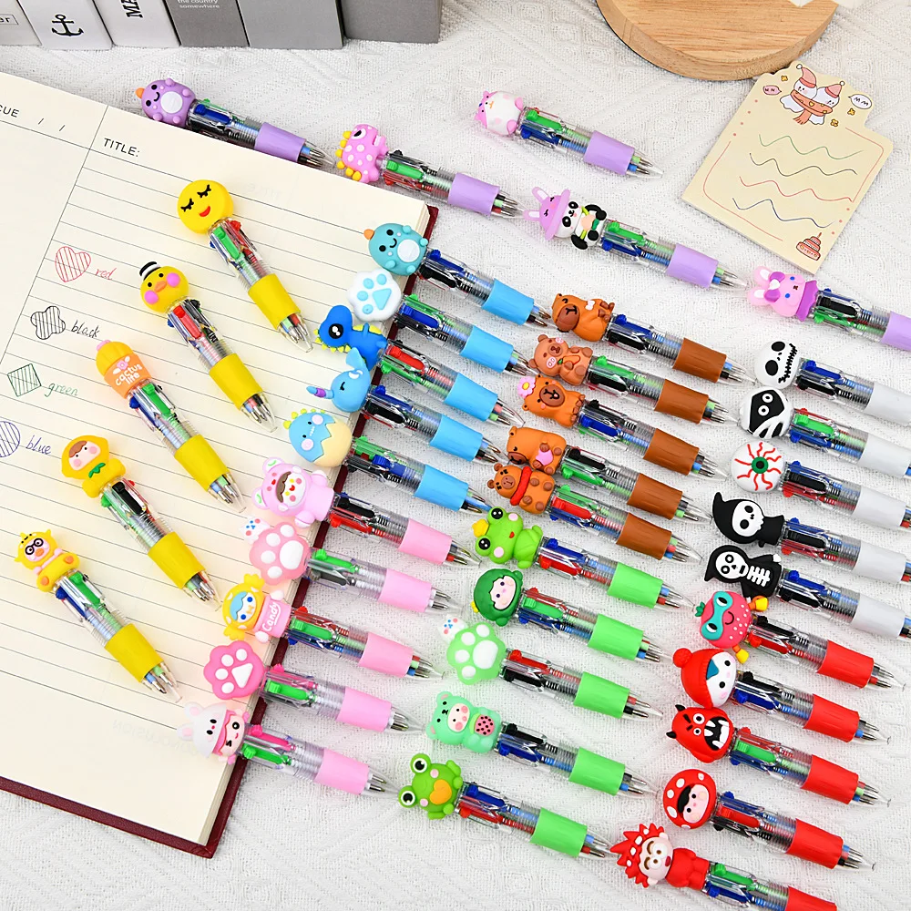 Cute 4-in-1 Multicolor Ballpoint Pens Mini Cartoon Animal Retractable Pens Random Style Pack for Kids Students Party Favors
Cute 4-in-1 Multicolor Ballpoint Pens Mini Cartoon Animal Retractable Pens Random Style Pack for Kids Students Party Favors