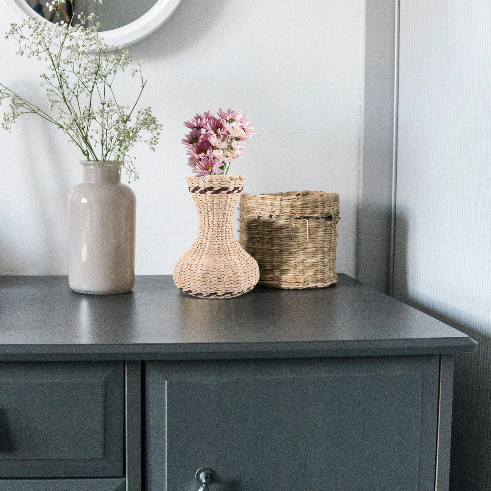 Creative Woven Flower Vase Decorative Basket Container Rustic Artificial Fresh Flowers Centerpiece Stable Base Living Room
Creative Woven Flower Vase Decorative Basket Container Rustic Artificial Fresh Flowers Centerpiece Stable Base Living Room