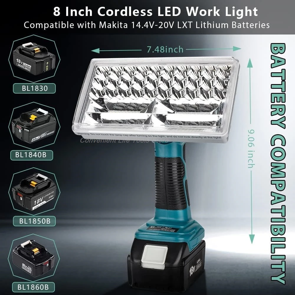 3300LM LED Work Light Compatible with Makita 18V Battery Rechargeable Jobsite Light with USB Port for Car Repair Camping Garage
3300LM LED Work Light Compatible with Makita 18V Battery Rechargeable Jobsite Light with USB Port for Car Repair Camping Garage