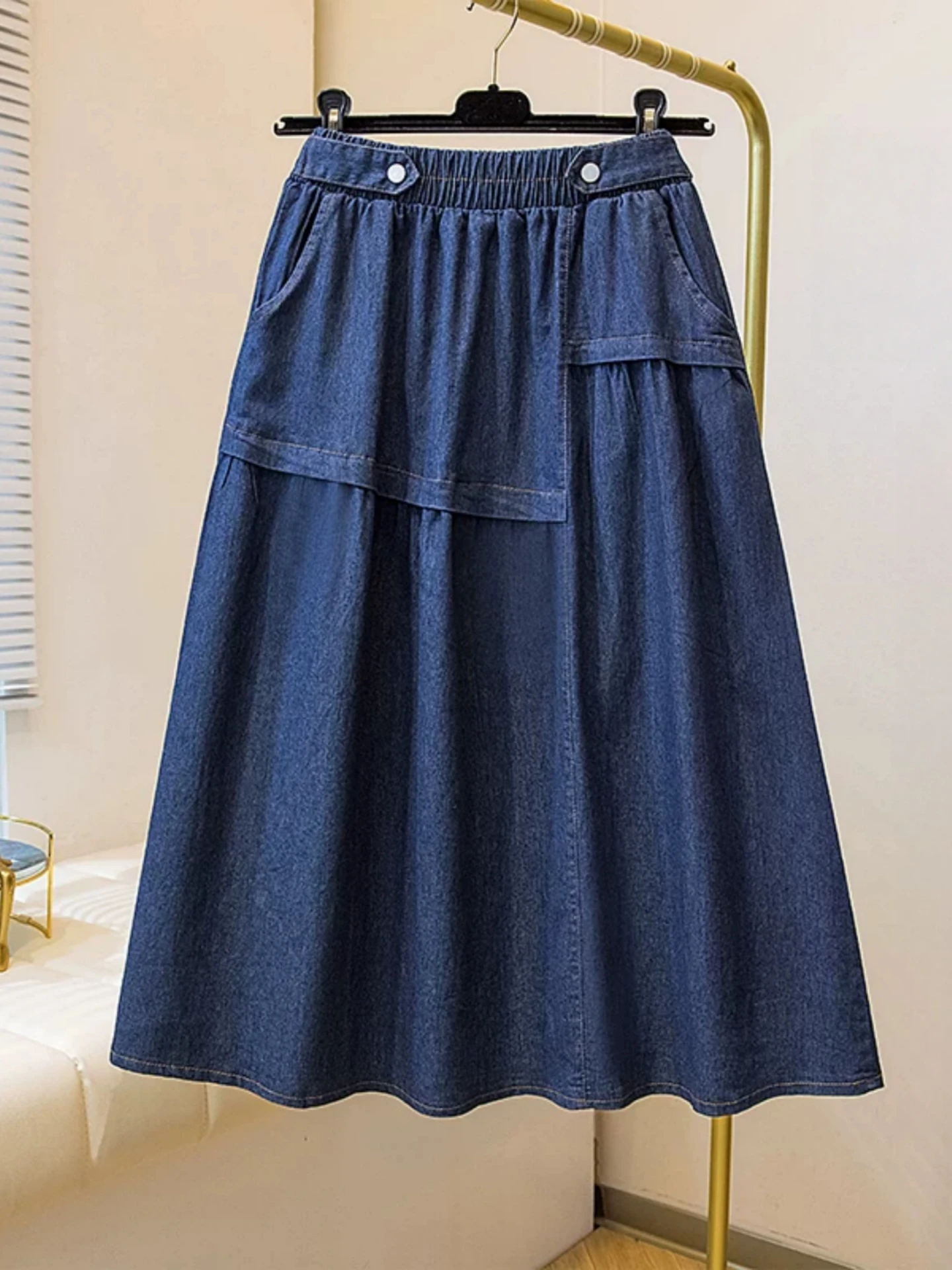 Blue Retro Denim A-Line Skirt High Waist Women's plus Size Hiding Hip Design Summer Slimming Long Skirts
Blue Retro Denim A-Line Skirt High Waist Women's plus Size Hiding Hip Design Summer Slimming Long Skirts