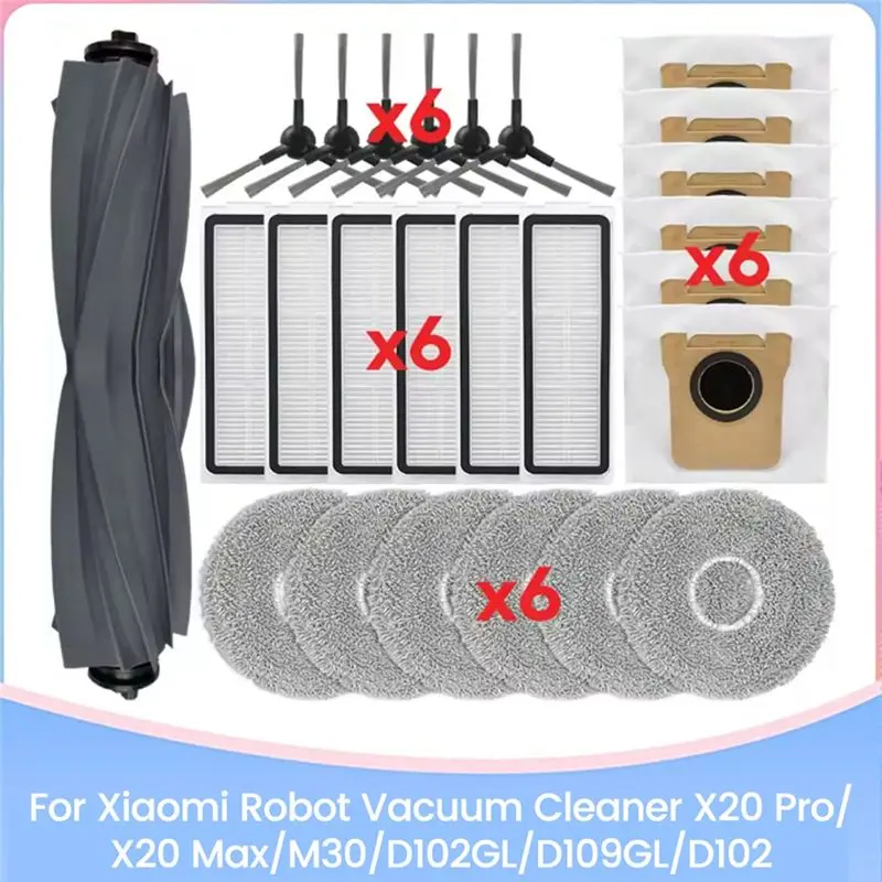 ABZA-For X20 Pro/X20 Max/M30/D102GL/D109GL/D102 Robot Vacuum Cleaner Accessories Kit Brush Hepa Filter Mop Cloth Dust Bag
ABZA-For X20 Pro/X20 Max/M30/D102GL/D109GL/D102 Robot Vacuum Cleaner Accessories Kit Brush Hepa Filter Mop Cloth Dust Bag