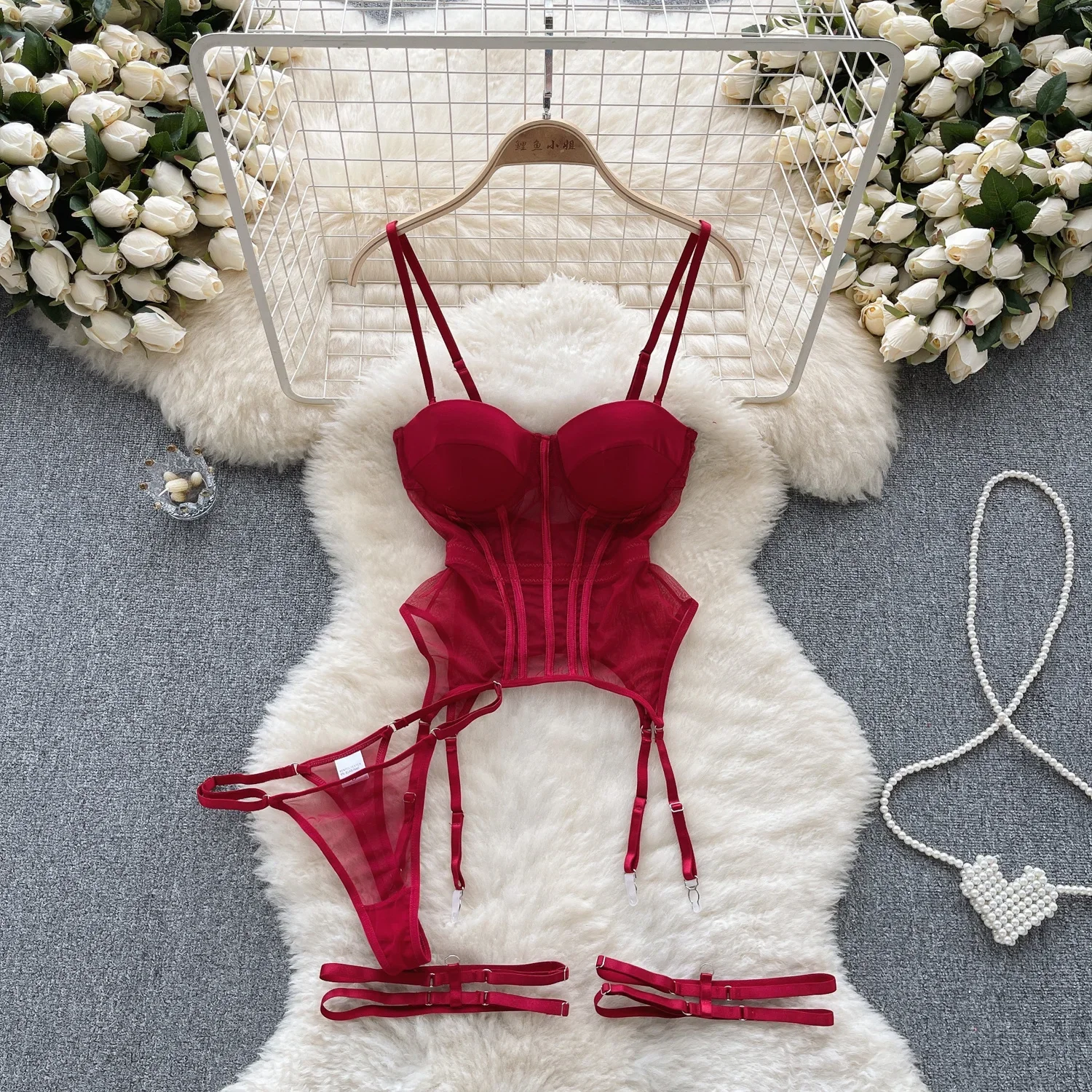 Sexy See Through Mesh Erotic Lingerie Sets Solid Adjustable Strap Sleeveless Padded Skinny Fit Briefs 2 Pieces Sets Underwear
Sexy See Through Mesh Erotic Lingerie Sets Solid Adjustable Strap Sleeveless Padded Skinny Fit Briefs 2 Pieces Sets Underwear