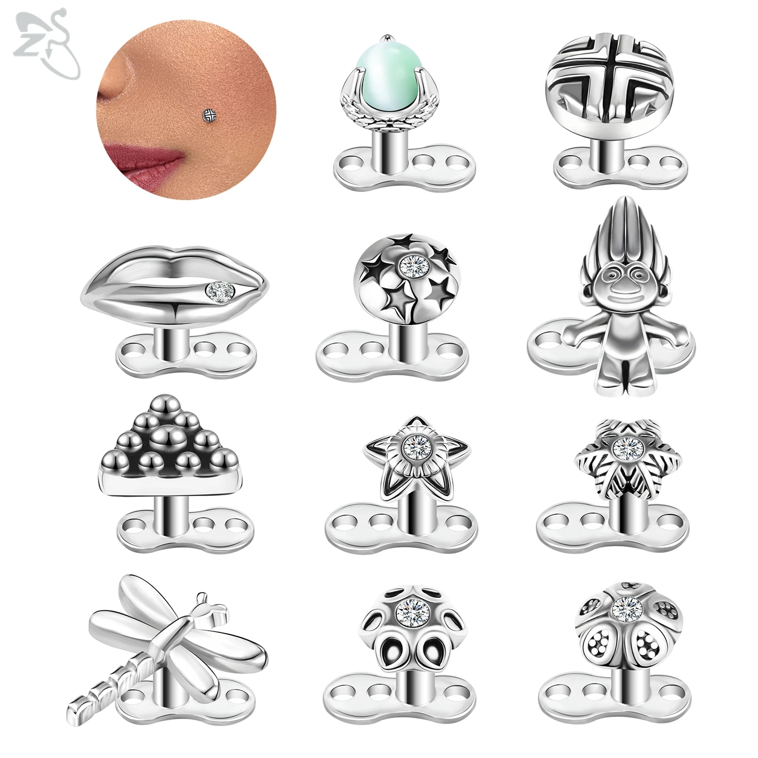 AOEDEJ 1 Piece 16G 316L Stainless Steel Dermal Anchor CZ Crystal Dive in Skin For Women Men Dragonfly Surface Piercings Jewelry
AOEDEJ 1 Piece 16G 316L Stainless Steel Dermal Anchor CZ Crystal Dive in Skin For Women Men Dragonfly Surface Piercings Jewelry