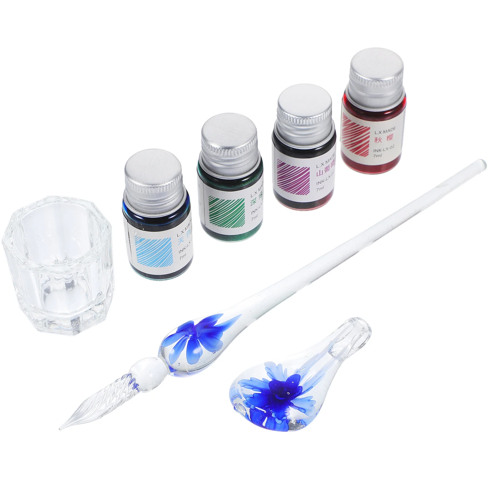 Retro Crystal Floral Pen Decor Glass Dip Creative Signature with Ink Decorative Gift Practical Clear Student Colored
Retro Crystal Floral Pen Decor Glass Dip Creative Signature with Ink Decorative Gift Practical Clear Student Colored