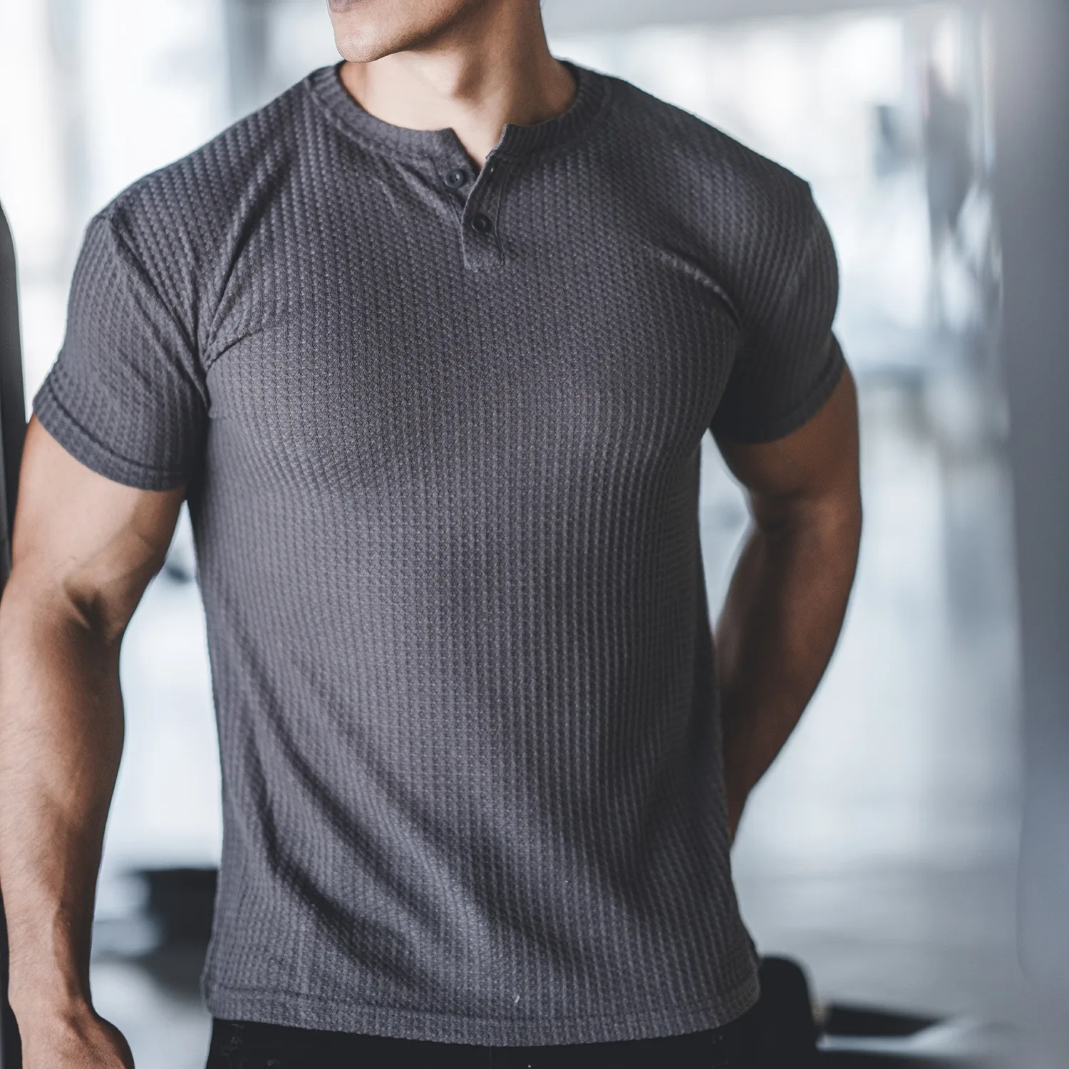 Summer New Muscle Men's Sports Casual Running Fitness Exercise Quick Drying Elastic Button Dark Grey Short Sleeve T-Shirt
Summer New Muscle Men's Sports Casual Running Fitness Exercise Quick Drying Elastic Button Dark Grey Short Sleeve T-Shirt