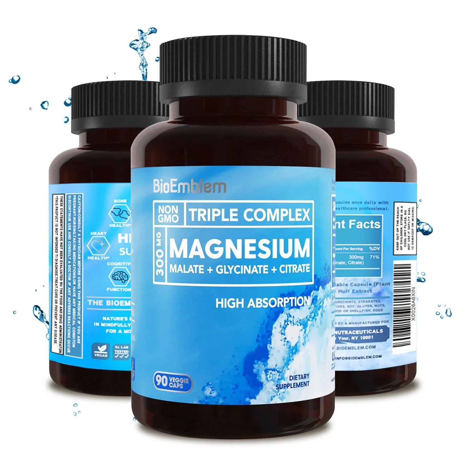 Triple Magnesium Complex Capsules with Malate, Glycinate, Citrate Helps Maintain Bone, Joint, Brain & Heart
Triple Magnesium Complex Capsules with Malate, Glycinate, Citrate Helps Maintain Bone, Joint, Brain & Heart