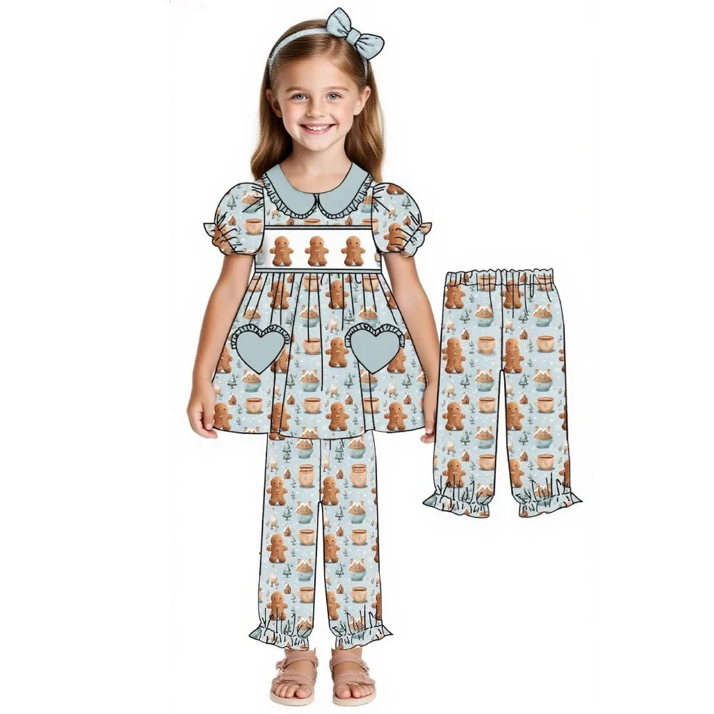 Boutique Children's Christmas Clothing Gingerbread Candy Pattern Blue Boys and Girls Pajamas Outfit
Boutique Children's Christmas Clothing Gingerbread Candy Pattern Blue Boys and Girls Pajamas Outfit