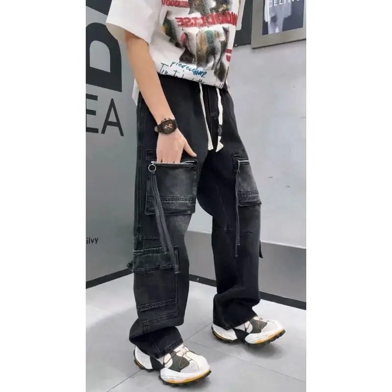 SENSIR Zipper Cargo Jeans Straight Design Loose American Style Pants High Street Vibe Trendy Brand Cargo Pants for Men
SENSIR Zipper Cargo Jeans Straight Design Loose American Style Pants High Street Vibe Trendy Brand Cargo Pants for Men