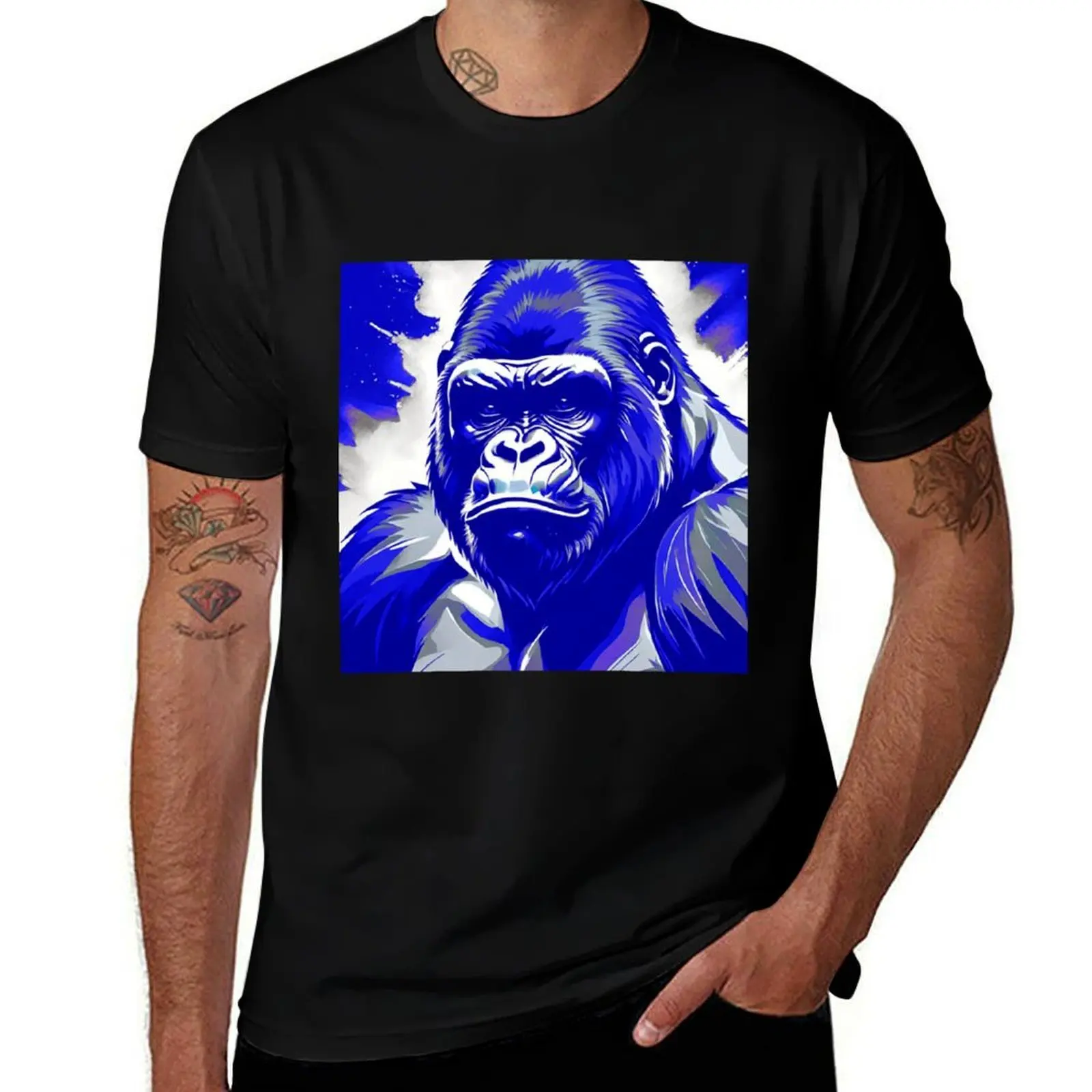 Sapphire Sovereign: The Blue Gorilla T-Shirt street wear tops blacks vintage t shirt men
Sapphire Sovereign: The Blue Gorilla T-Shirt street wear tops blacks vintage t shirt men