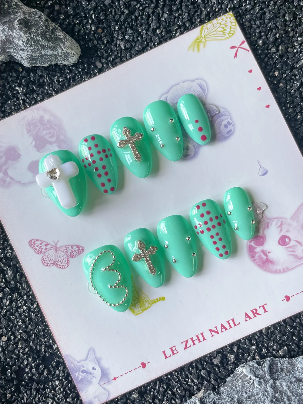 Lemon Green Cross Press On Nails Art Short Almond Red Polka Dot Contrast Design Y2K Wings Handmade Fake Nails Holiday Gifts
Lemon Green Cross Press On Nails Art Short Almond Red Polka Dot Contrast Design Y2K Wings Handmade Fake Nails Holiday Gifts