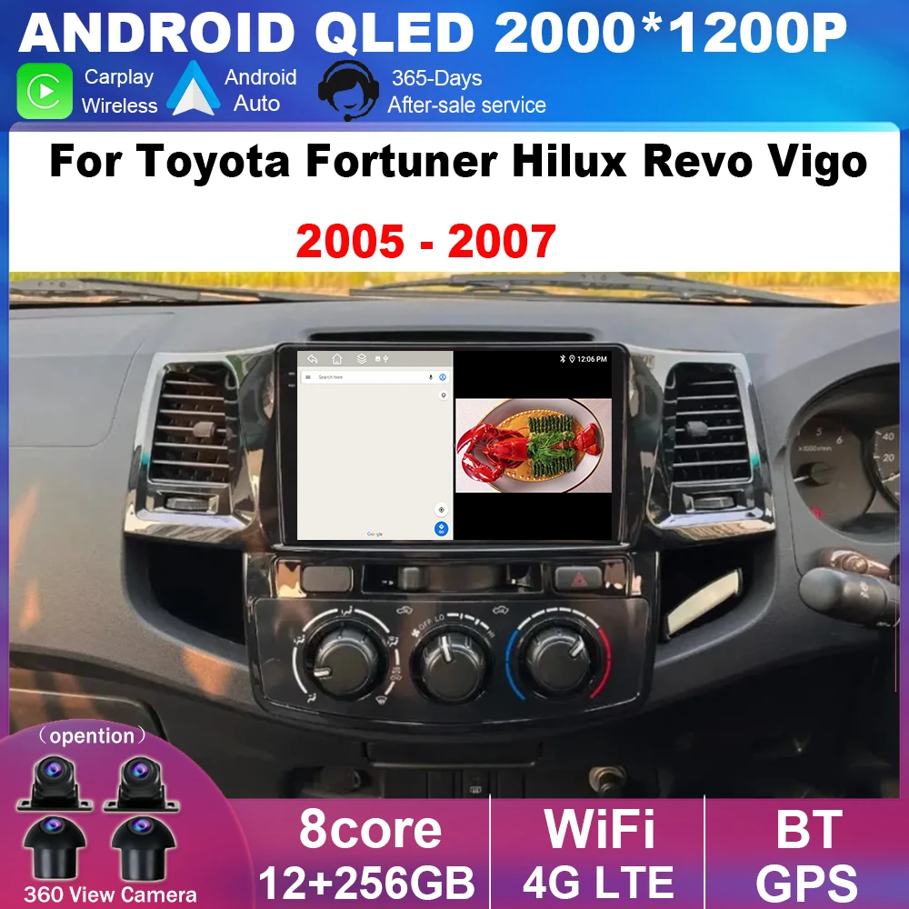 QLED Android 15 Carplay For Toyota Fortuner Hilux 2007 2008 2012 2014 2015 MT Car Radio Multimedia Video GPS Navigation Auto BT
QLED Android 15 Carplay For Toyota Fortuner Hilux 2007 2008 2012 2014 2015 MT Car Radio Multimedia Video GPS Navigation Auto BT