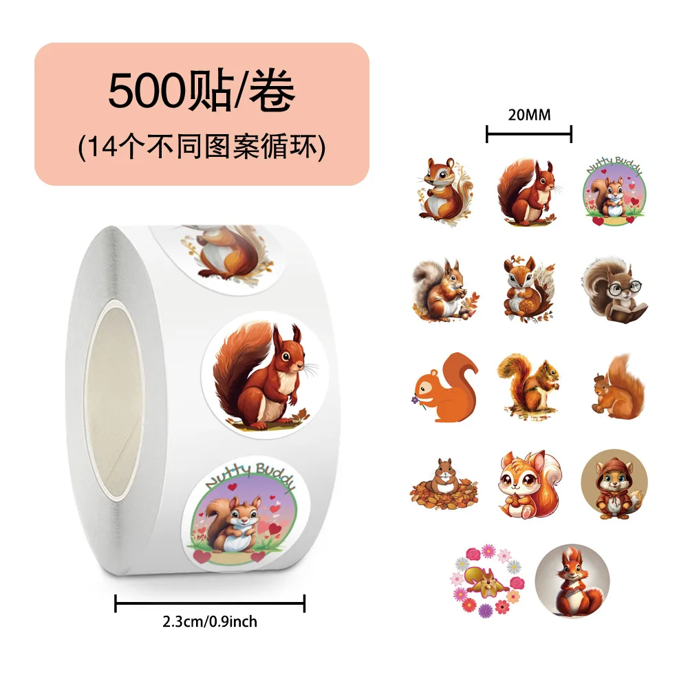 500pcs/Roll Cute Squirrel Roll Stickers Creative DIY Graffiti Hand Account Mobile Phone Case Water Cup Waterproof Sticker Toys
500pcs/Roll Cute Squirrel Roll Stickers Creative DIY Graffiti Hand Account Mobile Phone Case Water Cup Waterproof Sticker Toys