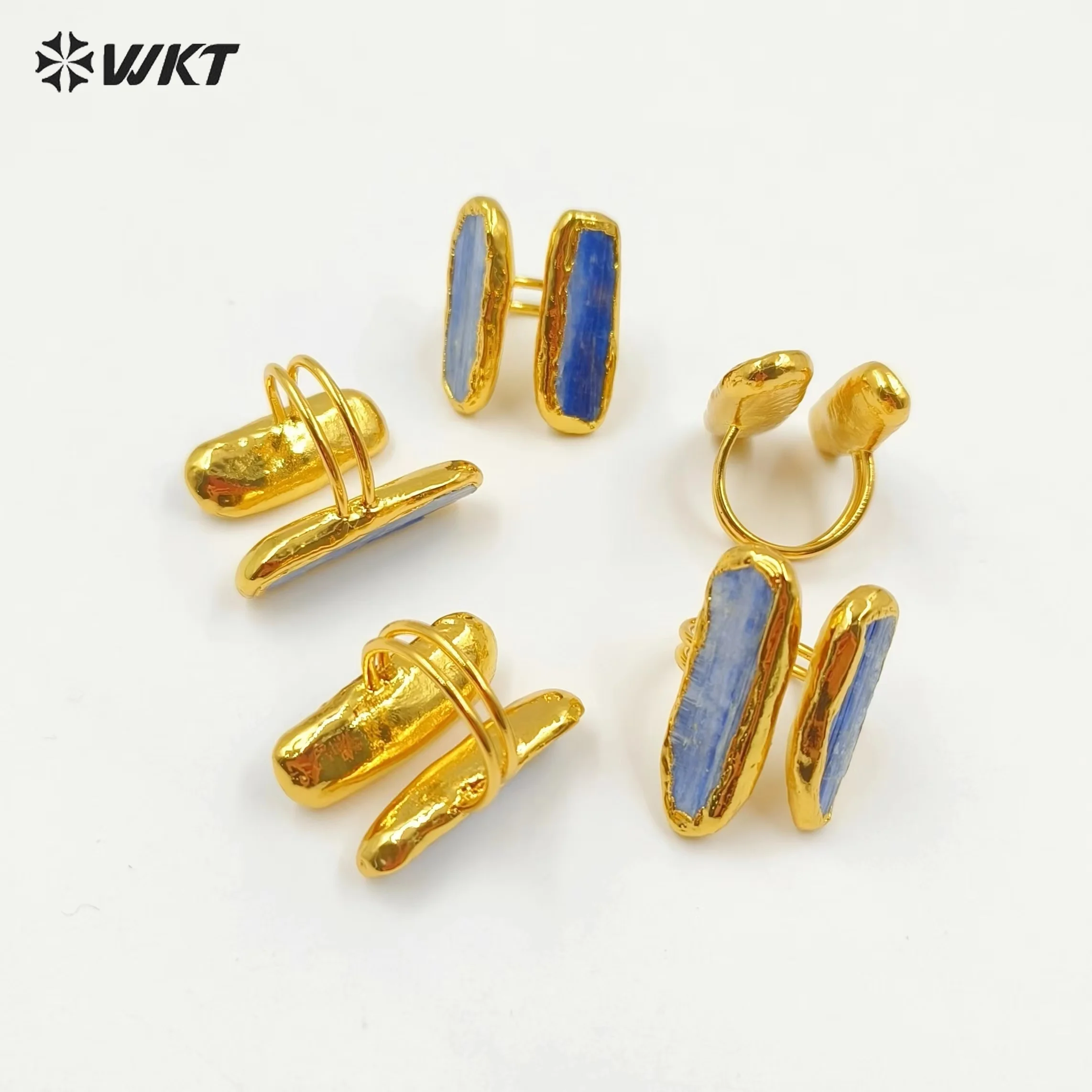 WT-R496 WKT New Design Fashion 18K Real Gold Plated Double Stone Blue Kyanite Ring In Open Size US7 Bohemian Style
WT-R496 WKT New Design Fashion 18K Real Gold Plated Double Stone Blue Kyanite Ring In Open Size US7 Bohemian Style