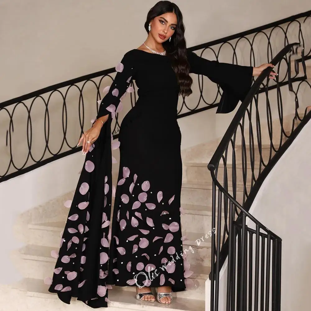 customized Black Evening Dress with Pink Floral Petals Beading Mermaid Party Dresses Ankle Length Long Sleeves Saud Prom Gown
customized Black Evening Dress with Pink Floral Petals Beading Mermaid Party Dresses Ankle Length Long Sleeves Saud Prom Gown