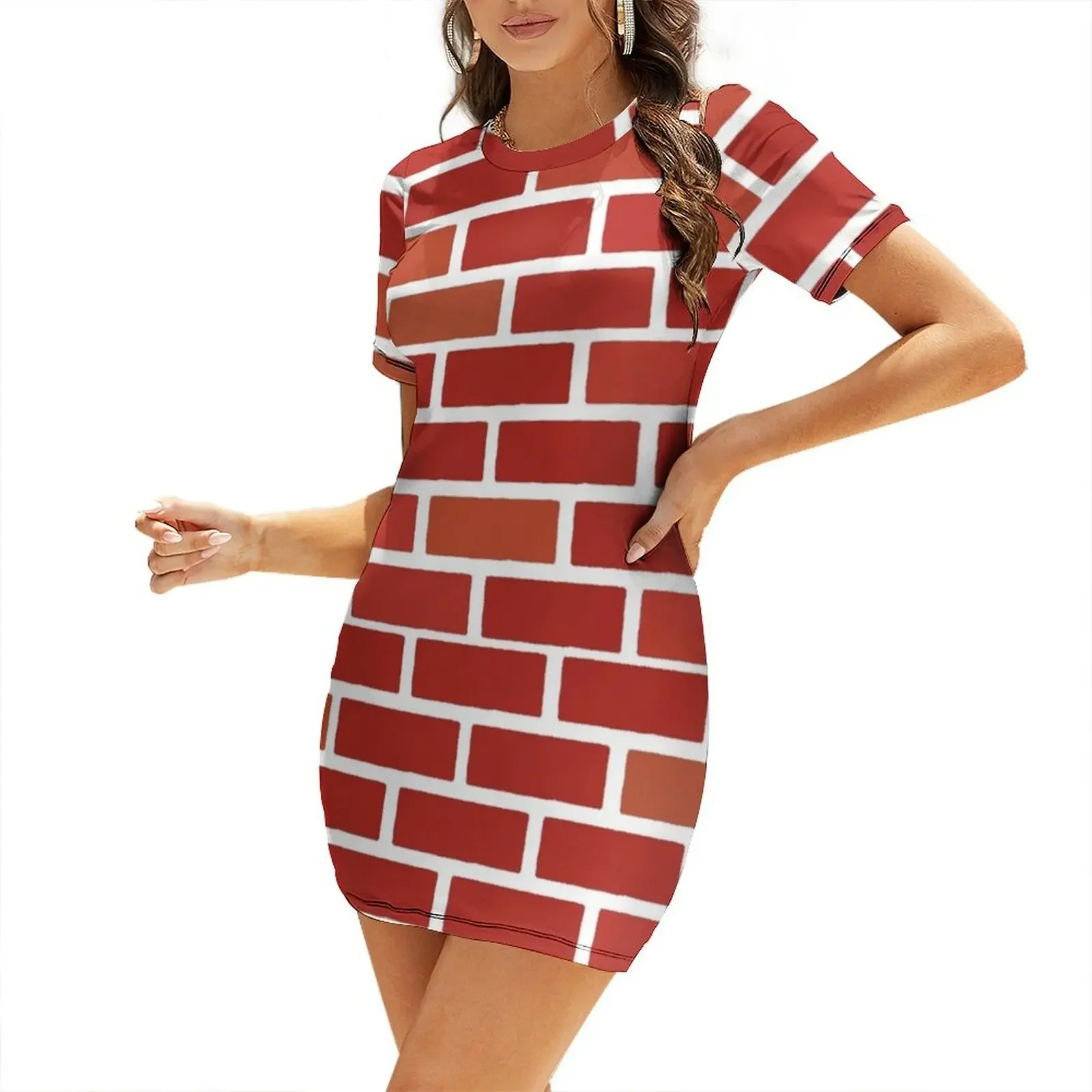 Red bricks graphic art design Short-Sleeved Dress Dress woman Aesthetic clothing elegant women's dresses sale
Red bricks graphic art design Short-Sleeved Dress Dress woman Aesthetic clothing elegant women's dresses sale