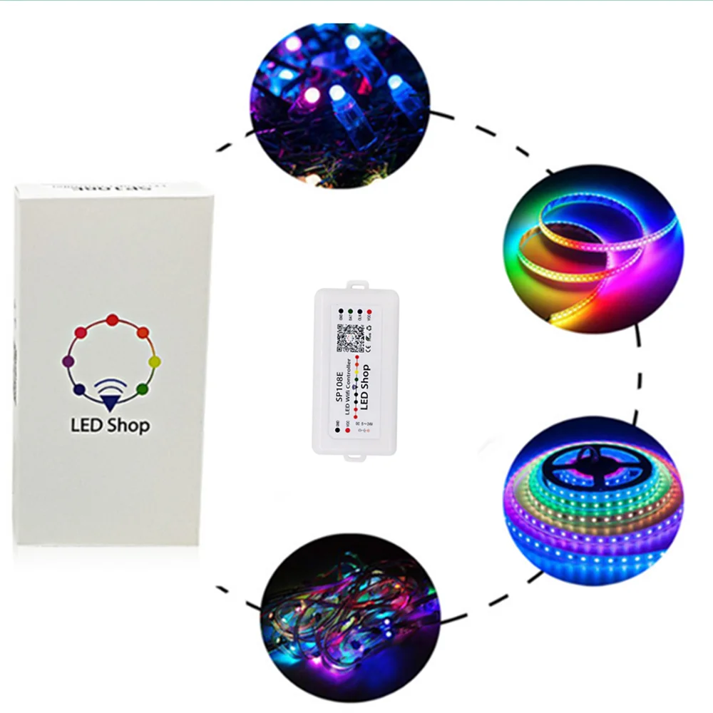 SP108E LED WiFi Magic Controller SK6812 WS2811 WS2812B WS2815 Etc LED Strip Module Light Smart APP Wireless Control DC5-24V
SP108E LED WiFi Magic Controller SK6812 WS2811 WS2812B WS2815 Etc LED Strip Module Light Smart APP Wireless Control DC5-24V