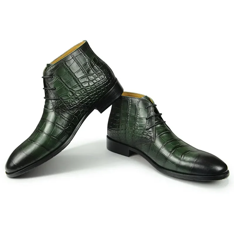 Men's Strap Ankle Boots Side Alligator Printing Genuine Leather High Quality Handmade Luxury Fashion Designer Formal Shoes Male
Men's Strap Ankle Boots Side Alligator Printing Genuine Leather High Quality Handmade Luxury Fashion Designer Formal Shoes Male