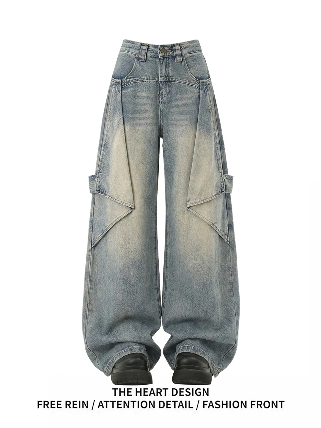 Retro American Spliced Gradient Dyeing High Waist Wide Leg Jeans Women's Summer New Straight Cut Denim Pants Casual Blue
Retro American Spliced Gradient Dyeing High Waist Wide Leg Jeans Women's Summer New Straight Cut Denim Pants Casual Blue