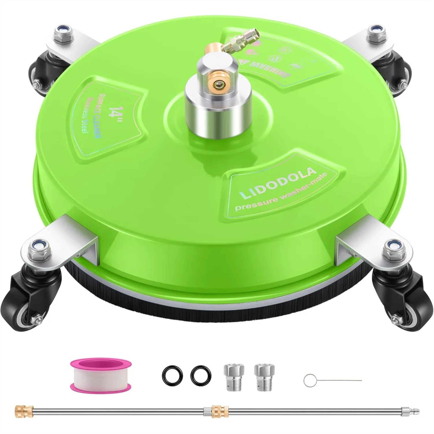 14" Pressure Washer Surface Cleaner with 4 Wheels - Stainless Steel Attachment for Concrete, Patio, Driveway
14" Pressure Washer Surface Cleaner with 4 Wheels - Stainless Steel Attachment for Concrete, Patio, Driveway