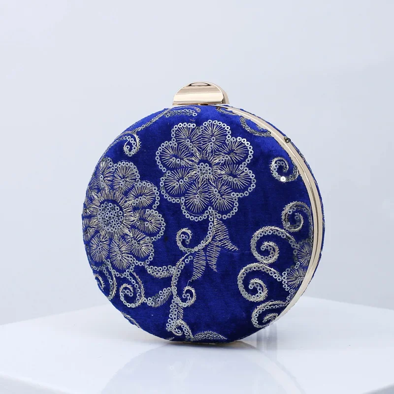 Retro Sequins Embroidery Round Clutch Women's Royal Blue Velvet Evening Purse Formal Crossbody Burgundy Wedding Mother's Handag
Retro Sequins Embroidery Round Clutch Women's Royal Blue Velvet Evening Purse Formal Crossbody Burgundy Wedding Mother's Handag