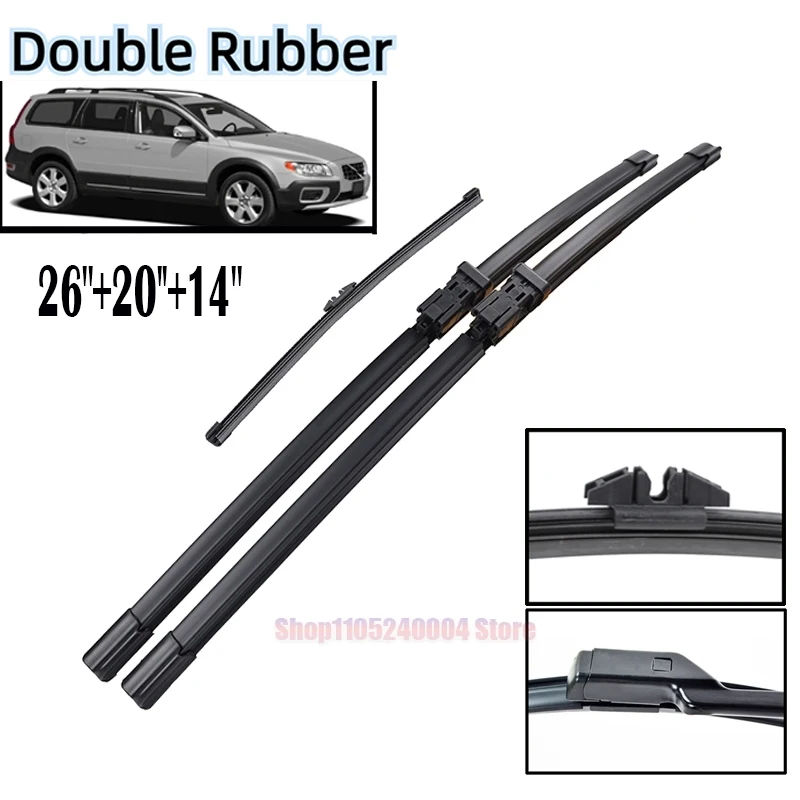 For Volvo XC70 2008 - 2016 Front & Rear Wiper Blades Set Windshield Windscreen Window Brushes 26"+20"+14"
For Volvo XC70 2008 - 2016 Front & Rear Wiper Blades Set Windshield Windscreen Window Brushes 26"+20"+14"