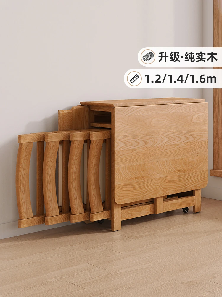 Wabi Sand Wind All-solid wood folding dining table and chair combination Small apartment household removable folding two-perso
Wabi Sand Wind All-solid wood folding dining table and chair combination Small apartment household removable folding two-perso