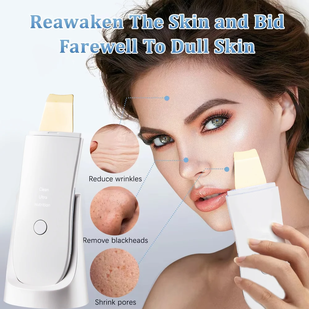 Ultrasonic Skin Scrubber Scrubber Deep Vibrate Facial Cleaner Shovel Face Scrubber Peeling Black Head Remover Facial MassagerEMS
Ultrasonic Skin Scrubber Scrubber Deep Vibrate Facial Cleaner Shovel Face Scrubber Peeling Black Head Remover Facial MassagerEMS