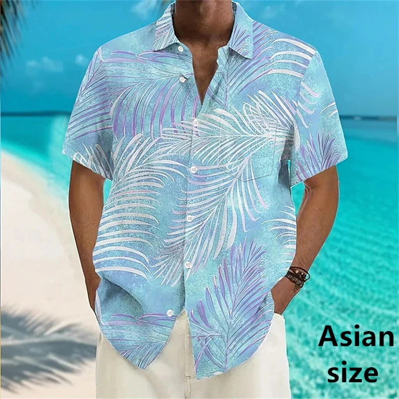New Hawaii Summer Fashion Men Shirt Leisure Street Wear Palm Leaf Pattern Beach Printed Short Sleeve Button Shirt Women Blouse
New Hawaii Summer Fashion Men Shirt Leisure Street Wear Palm Leaf Pattern Beach Printed Short Sleeve Button Shirt Women Blouse