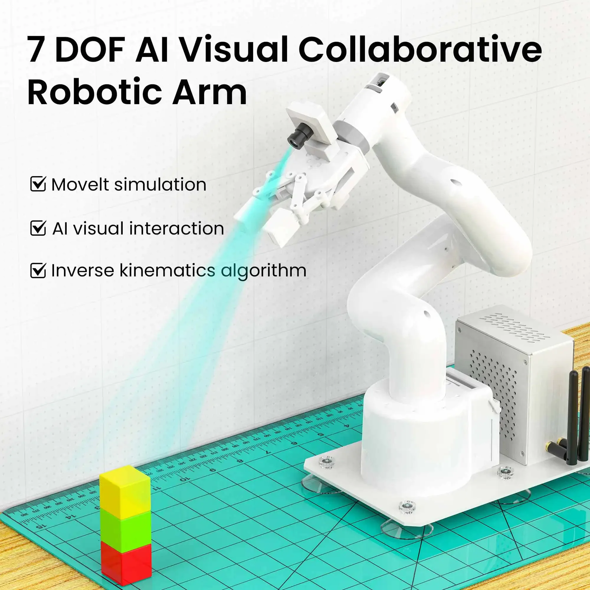 JetCobot 7-дюймовый совместный роботизированный A-rm Adopt Программирование на Python Система ROS Модель слежения за цветами Обучение контролем жестов 
JetCobot 7-дюймовый совместный роботизированный A-rm Adopt Программирование на Python Система ROS Модель слежения за цветами Обучение контролем жестов
