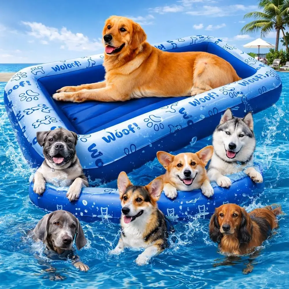Luxury Dog Float for Large Breeds up to 220lbs - Durable, Inflatable Pool, Lake, and Beach Mat - Comfortable, Safe Summer Float
Luxury Dog Float for Large Breeds up to 220lbs - Durable, Inflatable Pool, Lake, and Beach Mat - Comfortable, Safe Summer Float