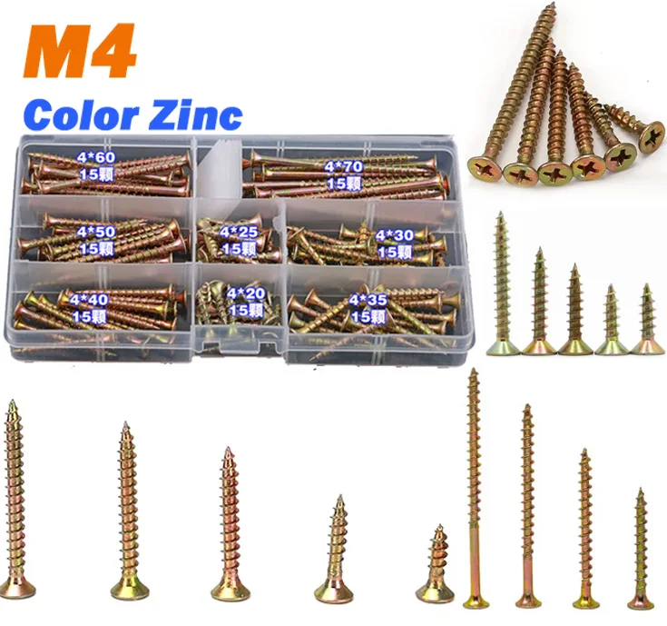 Набор саморезов для гипсокартона M4, 120 шт./уп., с плоской потайной головкой, оцинкованные, для дерева и металла, в коробке
Набор саморезов для гипсокартона M4, 120 шт./уп., с плоской потайной головкой, оцинкованные, для дерева и металла, в коробке