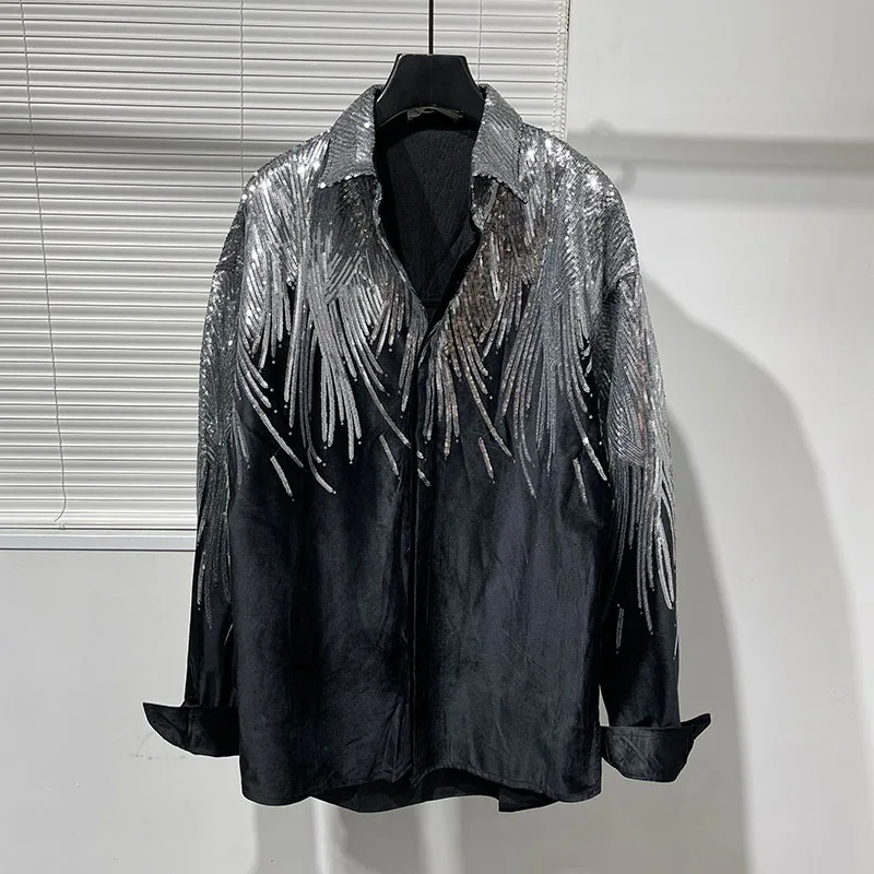 SuperAen Original Dark Black Style Irregular Sequin Patchwork Loose Shirt for Women Fashion Ruffian Fashion Shirt
SuperAen Original Dark Black Style Irregular Sequin Patchwork Loose Shirt for Women Fashion Ruffian Fashion Shirt