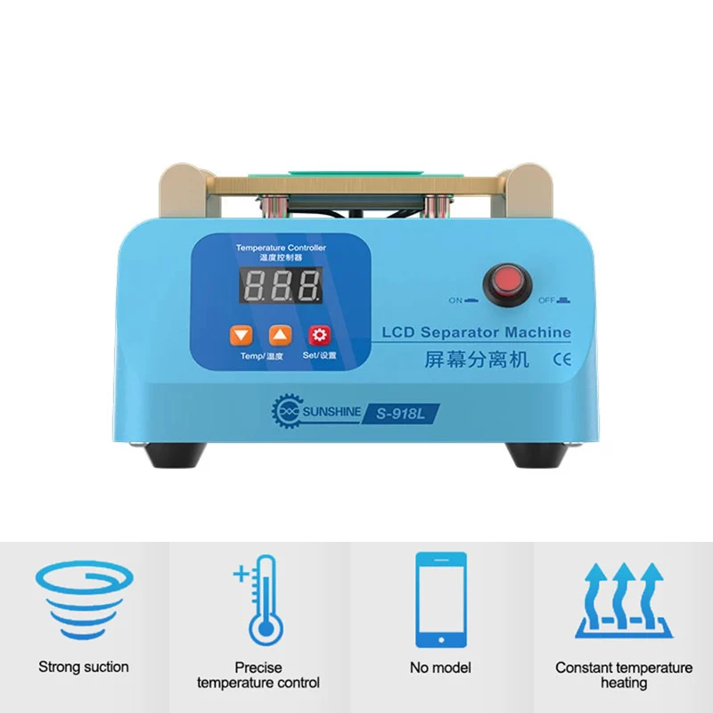 SUNSHINE Screen Separator Strong Suction Support Under 8 inches LCD Adjusted Temperature Removing Glue With Insulation Pad
SUNSHINE Screen Separator Strong Suction Support Under 8 inches LCD Adjusted Temperature Removing Glue With Insulation Pad