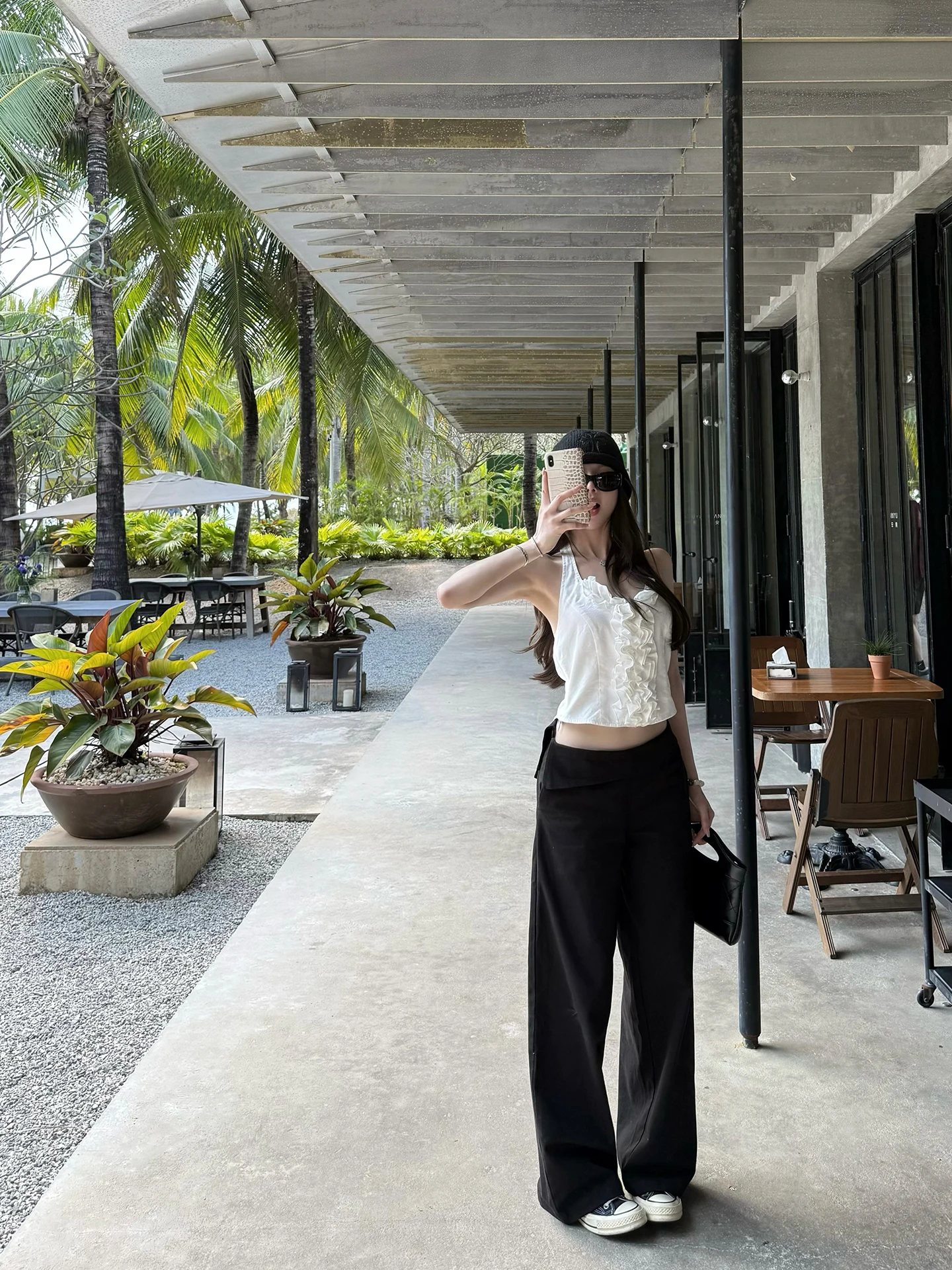Sister Titi Casual Black Straight Leg Pants Women's Spring Summer Turn up Waist Natural Waist Cotton Straight Leg Trousers
Sister Titi Casual Black Straight Leg Pants Women's Spring Summer Turn up Waist Natural Waist Cotton Straight Leg Trousers