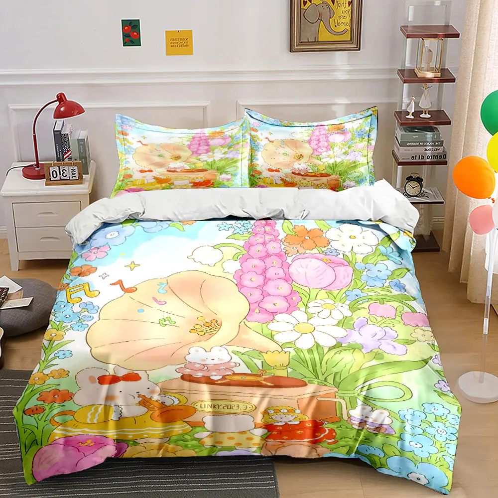 Musical party in floral garden Pattern Duvet Cover Set Digital Print Colorful Polyester Bedding with Zipper Closur for kids gift
Musical party in floral garden Pattern Duvet Cover Set Digital Print Colorful Polyester Bedding with Zipper Closur for kids gift