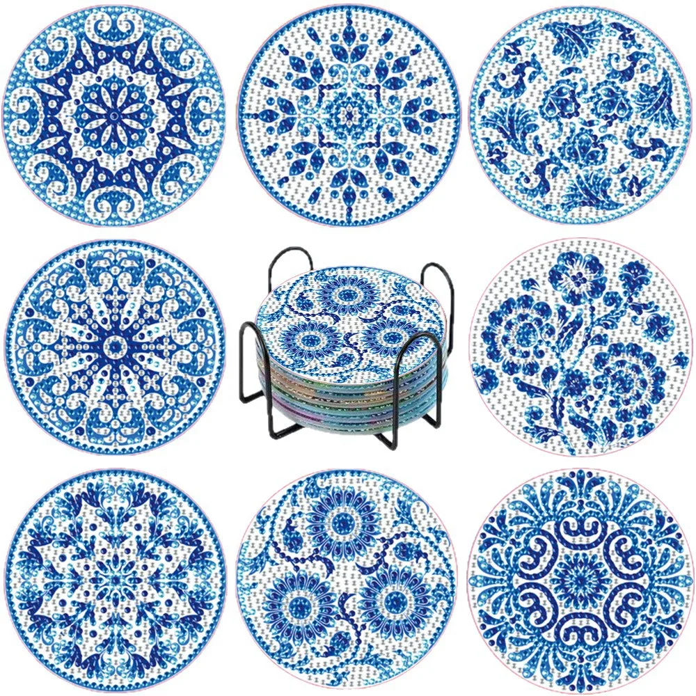 Global 8 pieces/set DIY diamond painting coasters floral coasters for drinks crystal resin diamond art coasters with stand
Global 8 pieces/set DIY diamond painting coasters floral coasters for drinks crystal resin diamond art coasters with stand