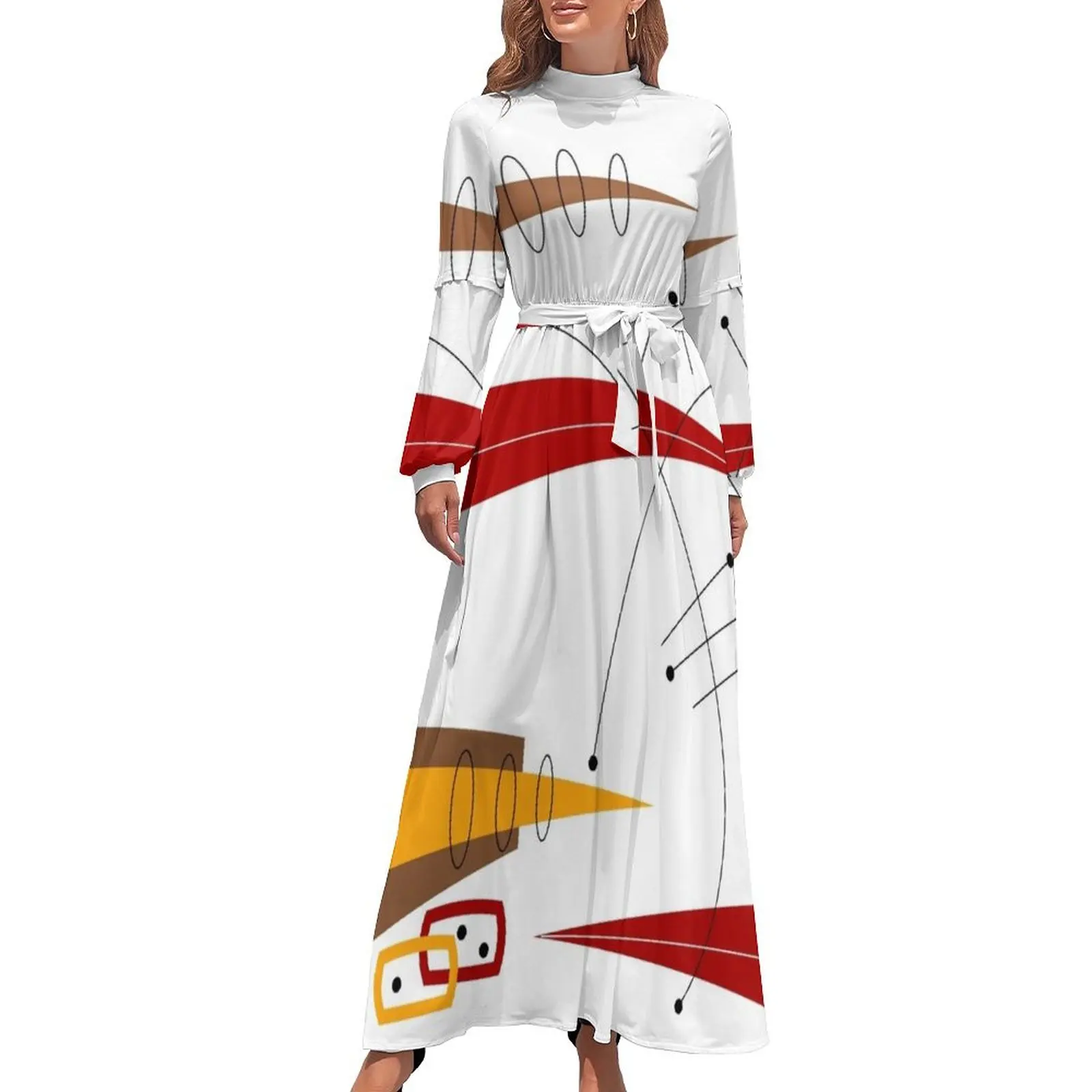 Mid-Century Modern Abstract Long Dress women's elegant loose dresses women dress Woman fashion
Mid-Century Modern Abstract Long Dress women's elegant loose dresses women dress Woman fashion