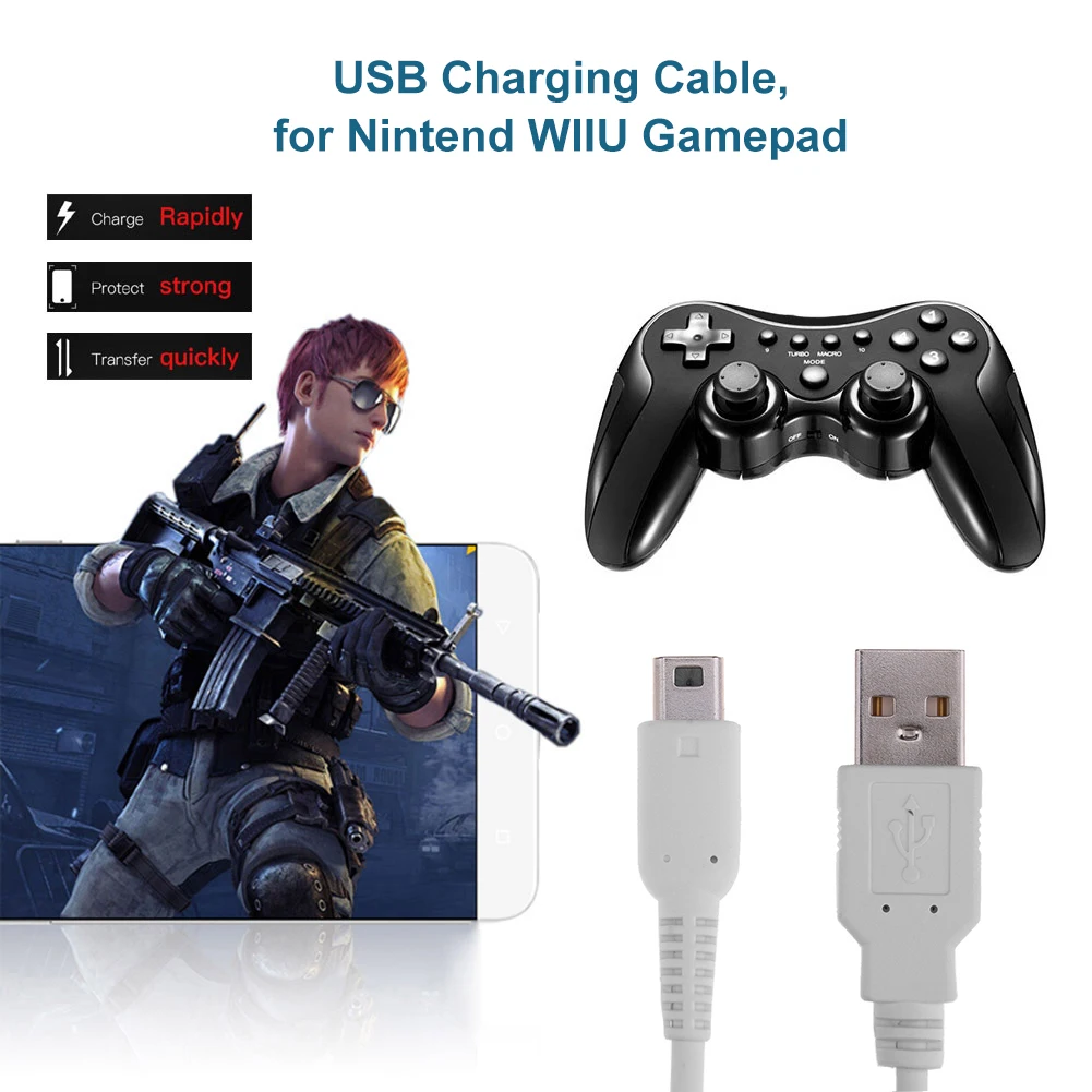 USB Charging Cable 1m Data Power Charger Wire for WIIU Gamepad
USB Charging Cable 1m Data Power Charger Wire for WIIU Gamepad