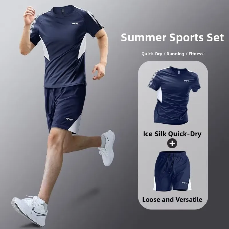 Men's Summer Sportswear Set Quick Dry round Neck Running T-shirt Shorts Two-Piece Suit Casual Men's Clothing
Men's Summer Sportswear Set Quick Dry round Neck Running T-shirt Shorts Two-Piece Suit Casual Men's Clothing