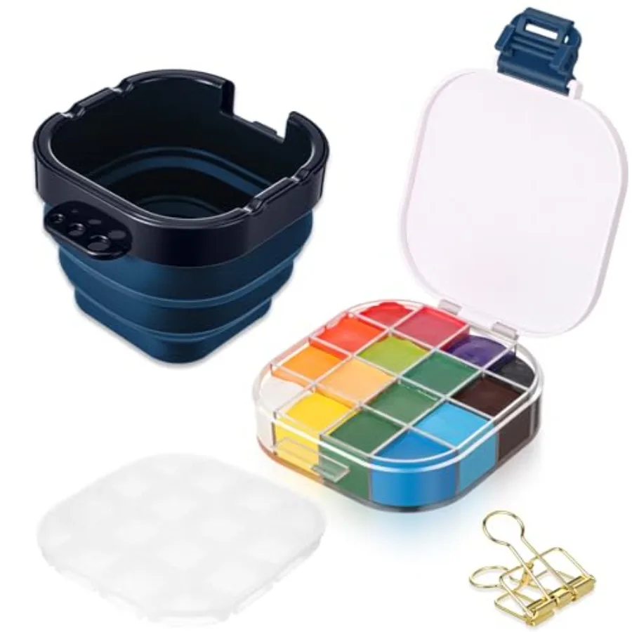Airtight Acrylic Paint Palette with Lid 16 Well Storage Box Tray Paint Storage Container Saver with Fixing Clips Collapsible Br
Airtight Acrylic Paint Palette with Lid 16 Well Storage Box Tray Paint Storage Container Saver with Fixing Clips Collapsible Br