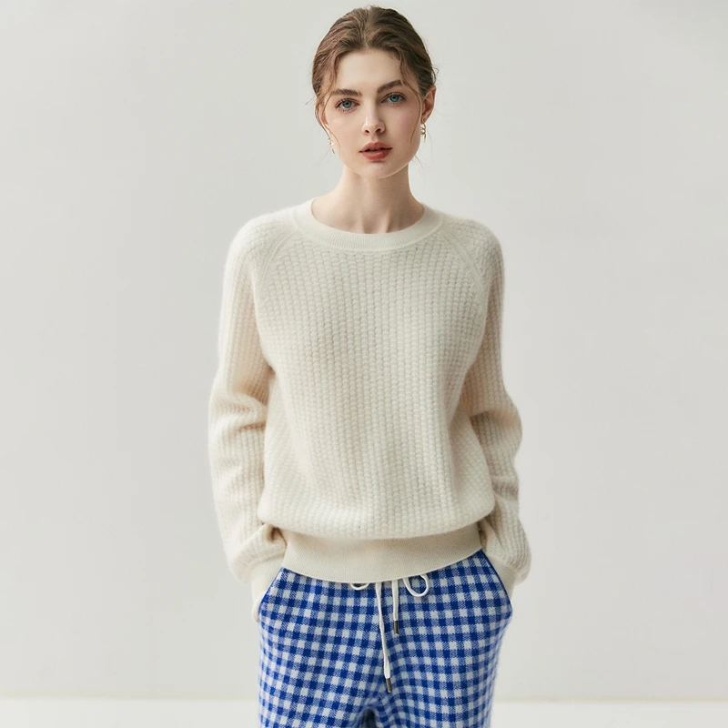 MVLYFLRT Ladies' Cashmere Round Neck Checkered Shoulder Sweater Soft Comfortable Luxurious Autumn Winter New Product
MVLYFLRT Ladies' Cashmere Round Neck Checkered Shoulder Sweater Soft Comfortable Luxurious Autumn Winter New Product