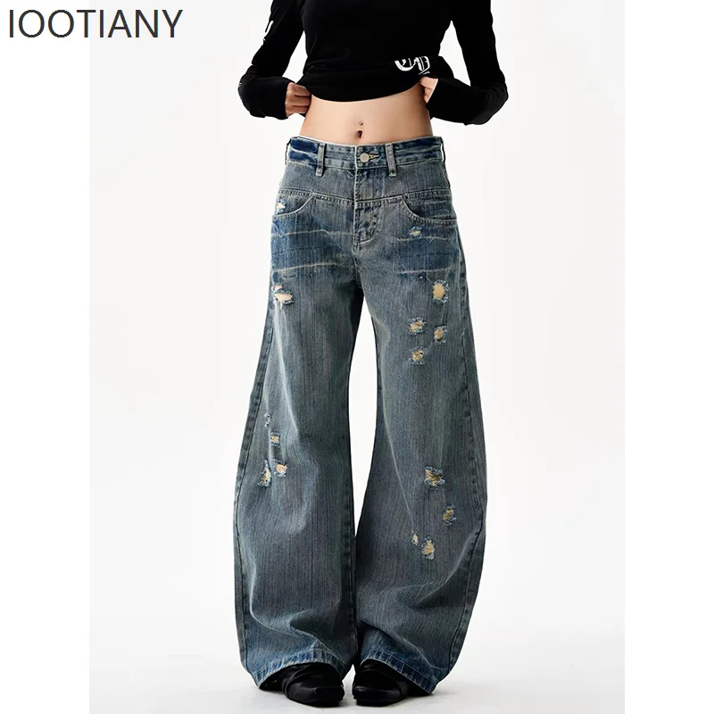 IOOTIANY Women Blue Gothic Baggy Emo Y2k Ripped Jeans American Jean Pants Vintage 2000s Harajuku Oversize Denim Trousers Clothes
IOOTIANY Women Blue Gothic Baggy Emo Y2k Ripped Jeans American Jean Pants Vintage 2000s Harajuku Oversize Denim Trousers Clothes