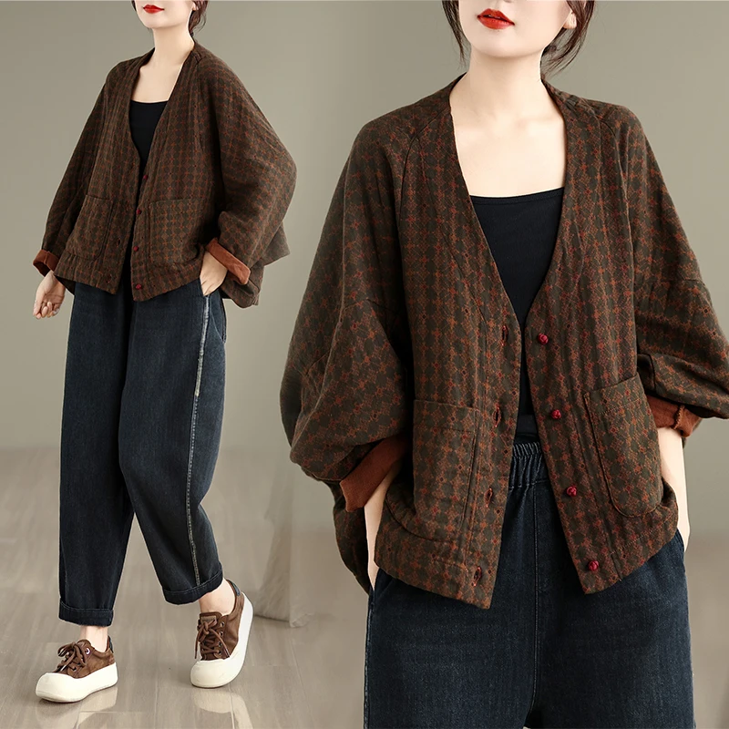 Autumn Winter Long Sve V-Ne Retro Versatile Loose Chinese Sle Top Large Size ort Coat ort Batwing Sve Color
Autumn Winter Long Sve V-Ne Retro Versatile Loose Chinese Sle Top Large Size ort Coat ort Batwing Sve Color