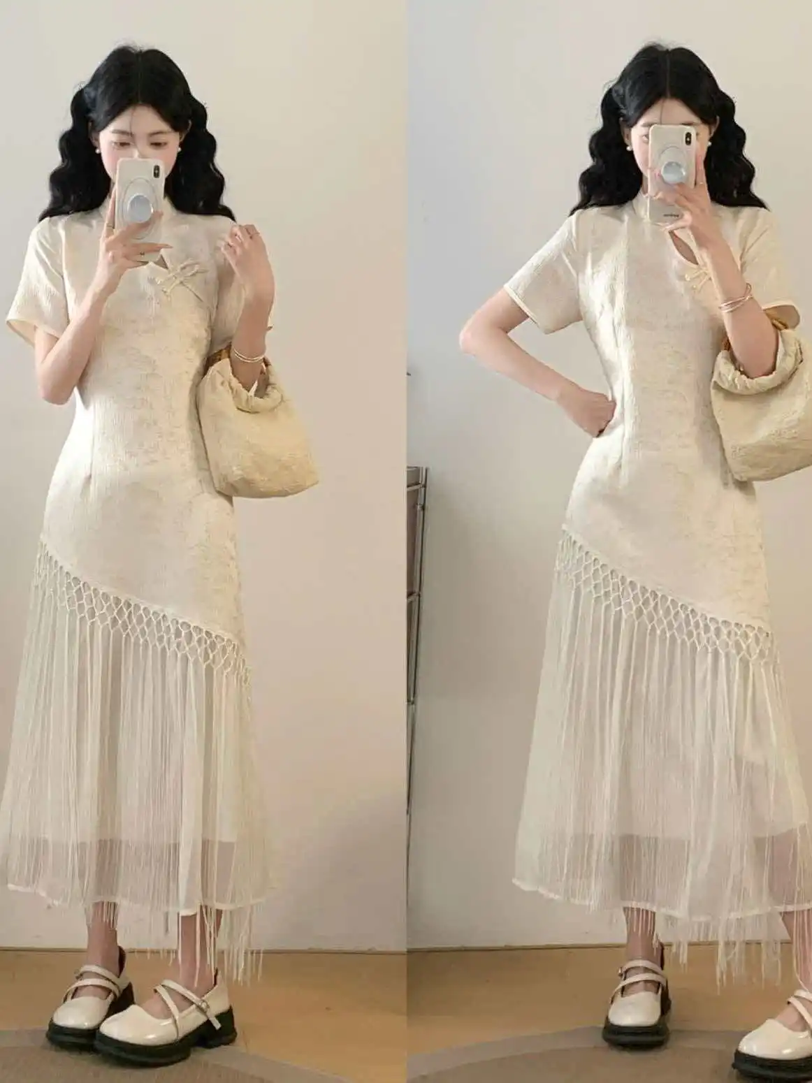 Elegant plus Size Qipao Dress Summer Fashionable Chinese Style Long Skirt High Waist Lace Splice Short Sleeve Breathable Skin...
Elegant plus Size Qipao Dress Summer Fashionable Chinese Style Long Skirt High Waist Lace Splice Short Sleeve Breathable Skin...