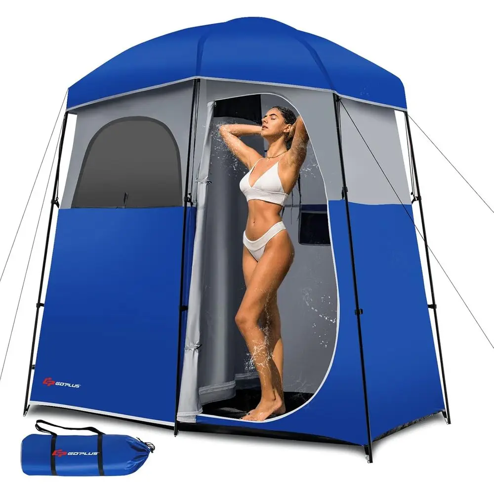 Portable 2-Room Shower Tent with Floor Drain, Detachable Rainfly, UV Protection, Water-Resistant Privacy for Camping and Outdoor
Portable 2-Room Shower Tent with Floor Drain, Detachable Rainfly, UV Protection, Water-Resistant Privacy for Camping and Outdoor